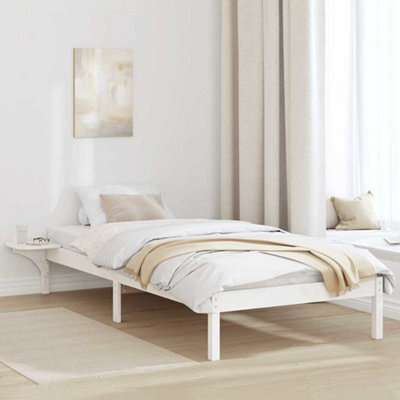 Berkfield Bed Frame With Bedside Tables White White by B&Q | ufurnish.com