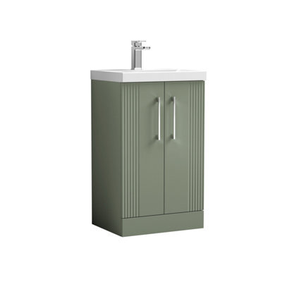 Balterley Partial Fluted 2 Door Floor Standing Vanity Unit With 1 Tap ...