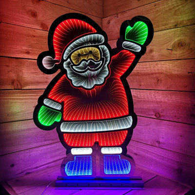 Snowtime 74Cm Infinity Standing Santa W/metal Base Od by B&Q | ufurnish.com