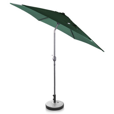 Alfresia 2.7 Metre Green Parasol With 22L Round Base Included - Round ...