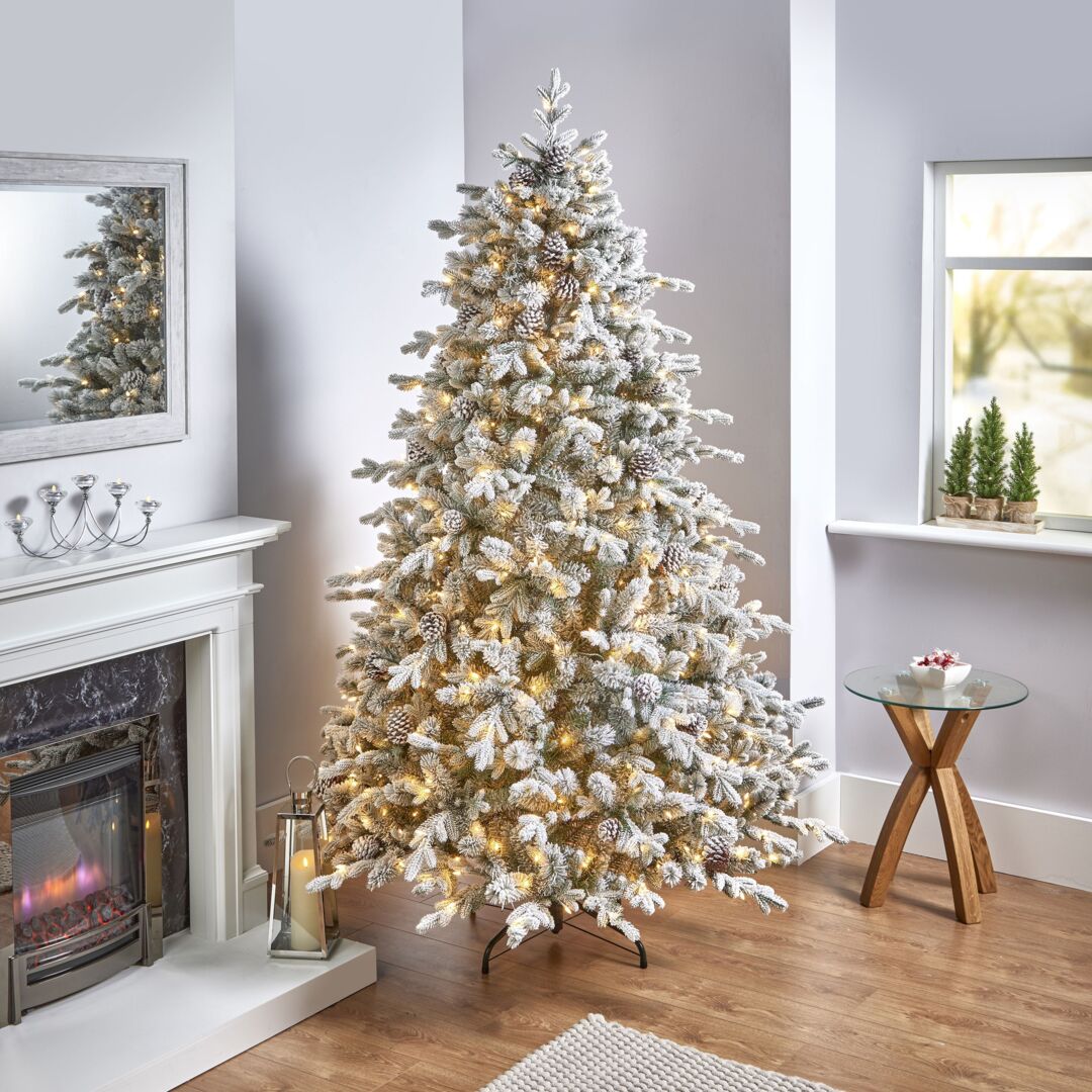 National Tree Company 6.5Ft Full Snowy Dorchester Warm White Led