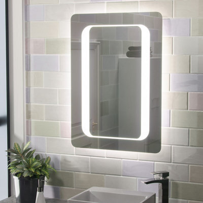 Nes Home Led Illuminated Mirror With Battery Powered Button Switch 500 ...
