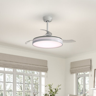 Thehotsale Retractable Ceiling Fan With Lights 42 Inch Led Ceiling Fan ...