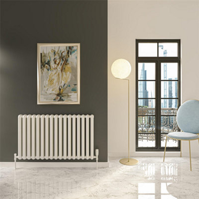 Clifton 600mm (H) X 1000mm (W) - White Horizontal Aluminium Radiator ...