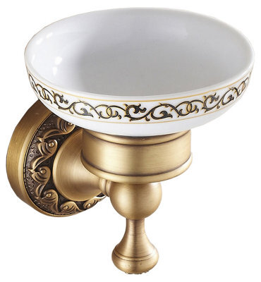 Pepte Antique Brass Bathroom Sink Soap Dish With Wall Mounted Ceramics ...