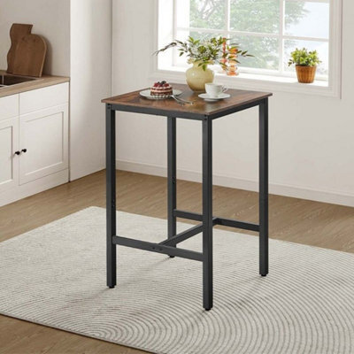 Songmics Vasagle Square Breakfast Bar Table, High Dining Table, Kitchen Counter Table, Space ...