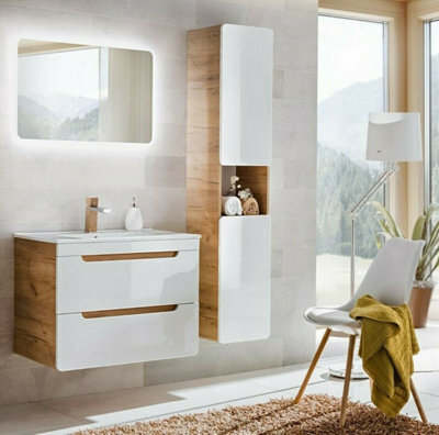 Impact Furniture Wall Hung Bathroom Cabinets Furniture Set 800M Vanity ...