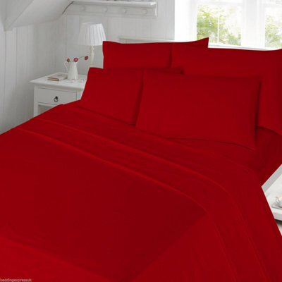 Homes & Linen Flannelette Flat Bed Sheets 100% Brushed Cotton Thermal