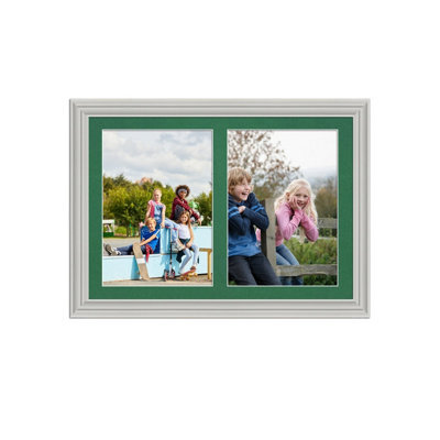 AK Frames 20X14 Light Grey Classic Multi Photo Frame With Emerald Mount ...