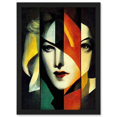 Artery8 Modern Abstract Portrait Of A Woman Multiple Personalities Wall ...
