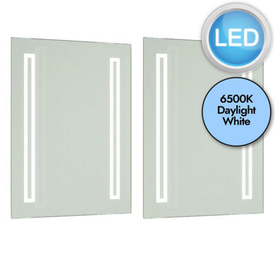 First Choice Lighting Pair Of Battery Operated Rectangular Led ...
