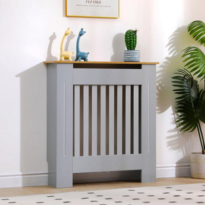 Vivo Radiator Cover Grey Modern Horizontal Slats Decorative Heater ...