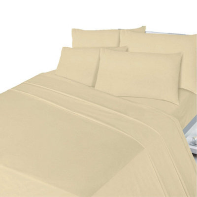 Homes & Linen Flannelette Flat Bed Sheets 100% Brushed Cotton Thermal