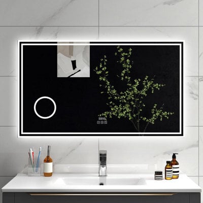 Sline 700X1200mm Oval Bathroom Led Mirror With Demister Pad,dimmable 3 ...