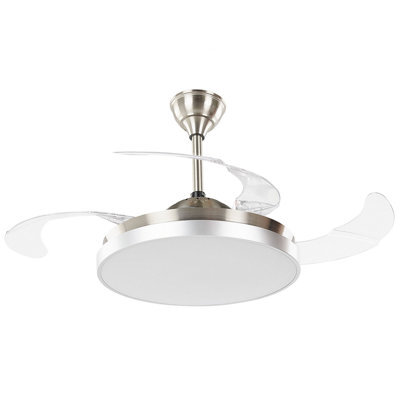 Beliani Ceiling Fan With Light Ibar With Remote Transparent by B&Q ...