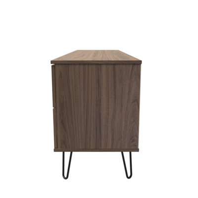 Fuji 2 Drawer 2 Door Wide Sideboard In Carini Walnut (Ready