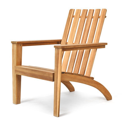 Costway Solid Acacia Wood Adirondack Chair Outdoor Patio Chair Lawn ...