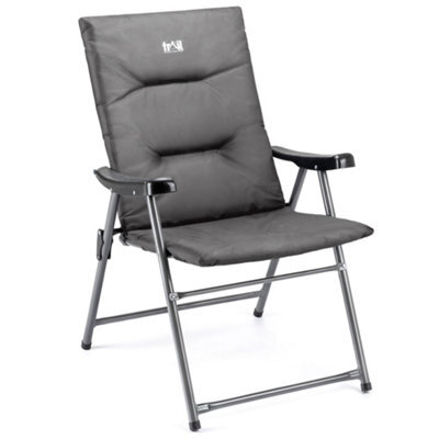 Trail Outdoor Leisure Folding Camping Chair Foam Padded High Back Fire ...