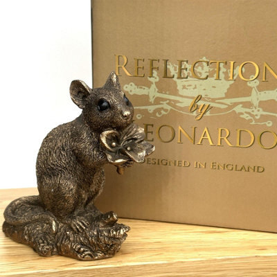 Animal Crackers Standing Labrador figurinefrom the Leonardo Reflections Bronzed range, in a gold gift box
