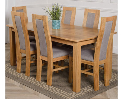 That's Furniture Oslo 180 X 90 Cm Large Oak Dining Table And 6 Chairs Dining Set With Stanford ...