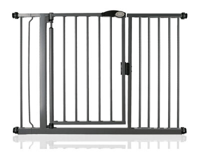 Safetots Self Closing Klemhek, Zelfsluitend, Traphekje Zonder Boren, Klembevestging, 75 cm - 82 cm, Wit, Veiligheidshekje voor trap en deur, Kinderhek Eenvoudig Geïnstalleerd