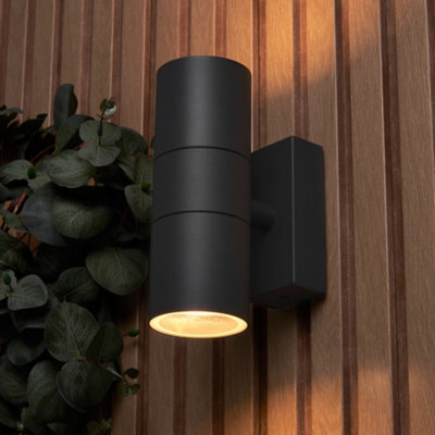 Litecraft Pack Of 2 Kenn Anthracite Up And Down Outdoor Wall Lights by ...