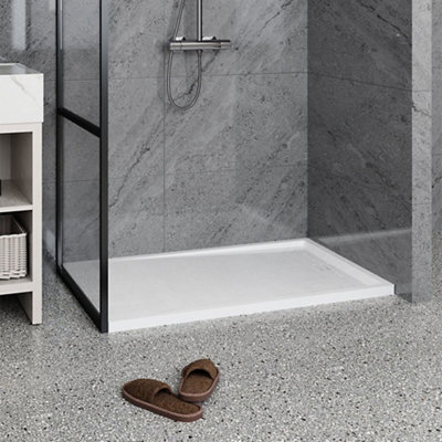 Garden Sanctuary White Coated Bathroom Shower Tray With Drain ...