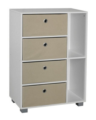 Urbn-Living Urbnliving Height 84Cm Wooden 6 Section White Bookcase And ...
