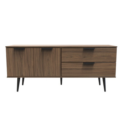 Fuji 2 Drawer 2 Door Wide Sideboard In Carini Walnut (Ready