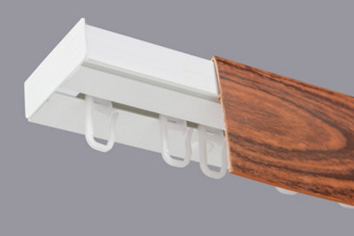 Single Curtain Ceiling Rail Track Pcv 240 Cm (L) Hooks + Cherry Cover ...