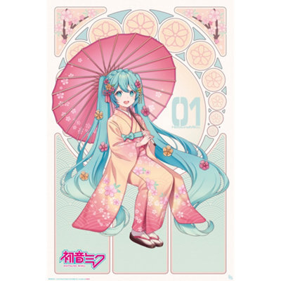 Poster Maxi Hatsune Miku 16ème Anniversaire - 91.5 X 61 Cm - Impression Haute Qualité Brillante - 4