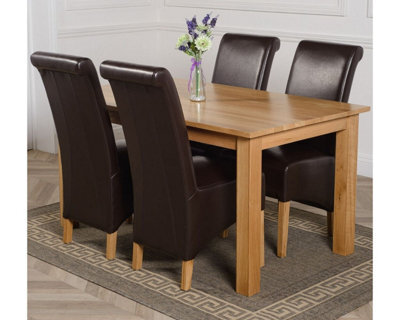 That's Furniture Oslo 150 X 90 Cm Medium Oak Dining Table And 4 Chairs Dining Set With Montana ...