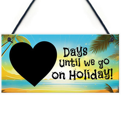 Red Ocean Summer Holiday Countdown Plaque - Count Down The Days Until