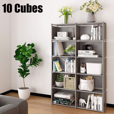 10 Cubes Book Shelves Storage Shelf Bookcase Display Unit Organizer ...