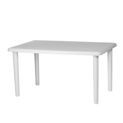 Table De Jardin Rectangulaire Resol 140x90 Cm - Plastique Anthracite - Résistante Aux UV - Fabriquée En Espagne