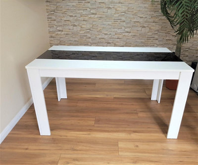 Kosy Koala Dining Table Wood Kitchen Place For 4 Seats, Dining Table Only (White And Black H 75 ...