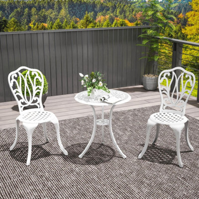 Outsunny 3 Piece Patio Bistro Set Outdoor Table Set With Umbrella