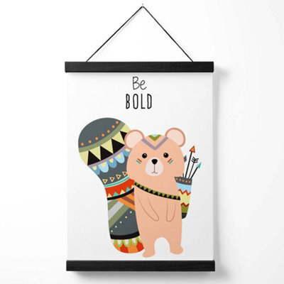 Artze Wall Art Be Bold Squirrel Tribal Animal Quote Art Print With ...