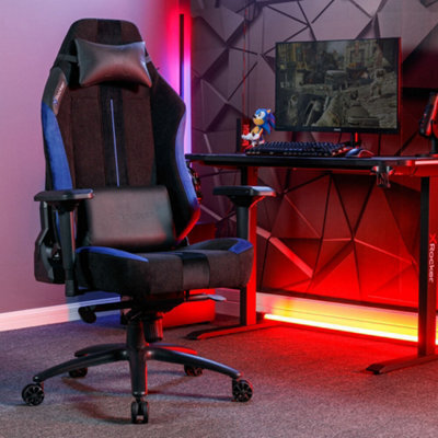 X Rocker Onyx Ergonomic Pc Office Gaming Chair - Fabric Black / Blue by ...