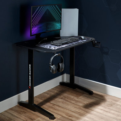 X Rocker Panther 100Cm Gaming Desk With Mousepad - Carbon Black by B&Q ...