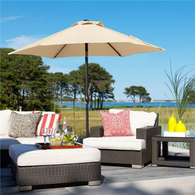Yaheetech Tan 2.3M Tiltable Patio Parasol Market Umbrella With Crank by ...