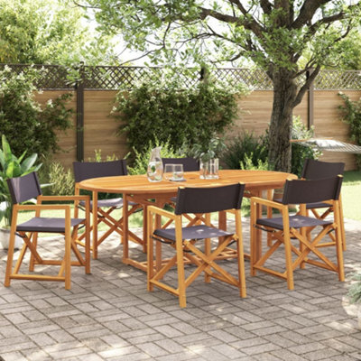 Berkfield 6 Piece Folding Garden Chairs Dark Grey Fabric by B&Q ...