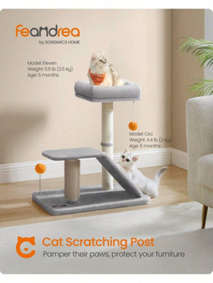 Songmics Feandrea Cat Scratching Post With Bed,multifunctional Cat ...