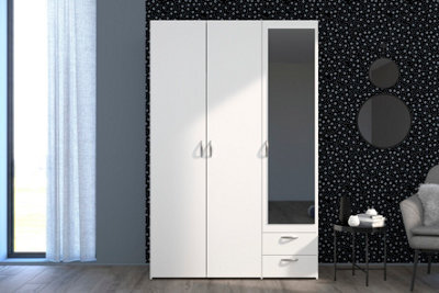 Mirror Rob Top Daily 3Dr Robe With Mirror White by B&Q | ufurnish.com
