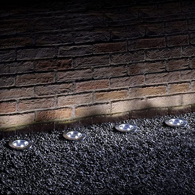Gardenwize Pack Of 4 Solar Powered Driveway Decking Patio Walkway Led ...