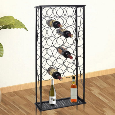 Durnish Rack Walplus Wine Rack For 28 Bottles Metal by B&Q | uFurnish.com