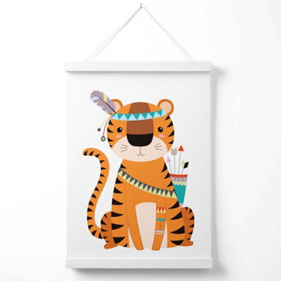 Artze Wall Art Tiger Tribal Animal Art Print With White Frame Size: A4 ...