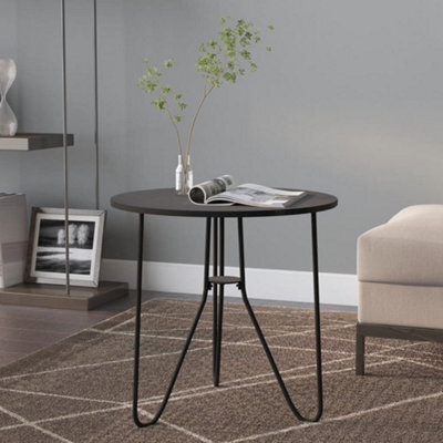 Berkfield Tea Table Black 48 Cm Mdf And Iron by B&Q | ufurnish.com