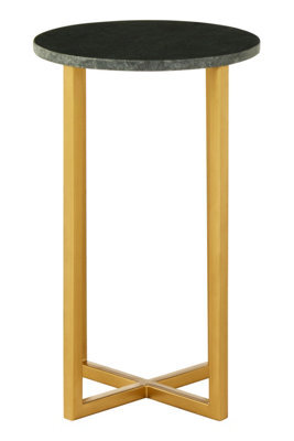 Orsina Templar Small Marble And Iron Side Table by B&Q | ufurnish.com