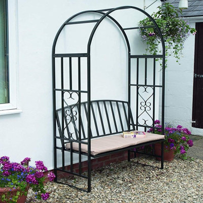 Gr8 Garden Garden Metal Black Rose Arch Trellis Climbing Plant With ...